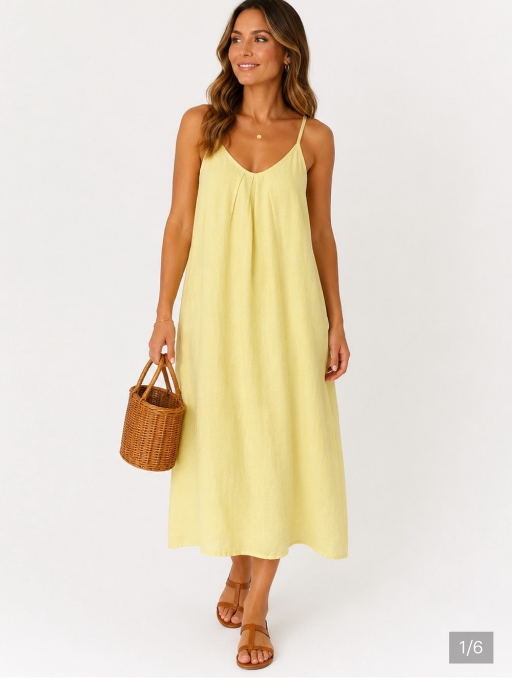 Terzo Millenio Yellow Maxi Slip Dress Italian Made